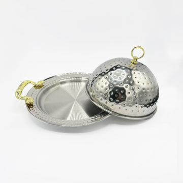 Small 20cm Mandi Rice BBQ Serving Platter-Stainless Steel